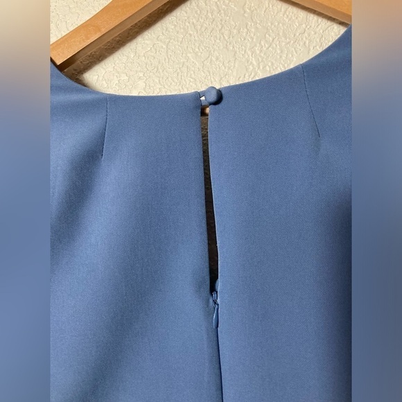 MILLY Nicole shift flared sleeves V neck size 4 dusty blue - Picture 9 of 13